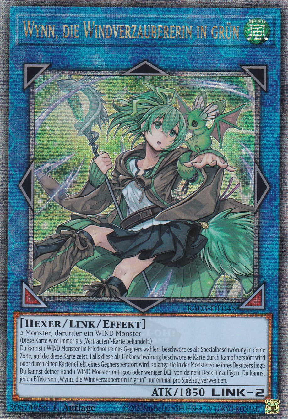Wynn, die Windverzaubererin in grün - RA03-DE045 - Quarter Century Secret Rare - Deutsch - 1. Auflage - Quarter Century Bonanza