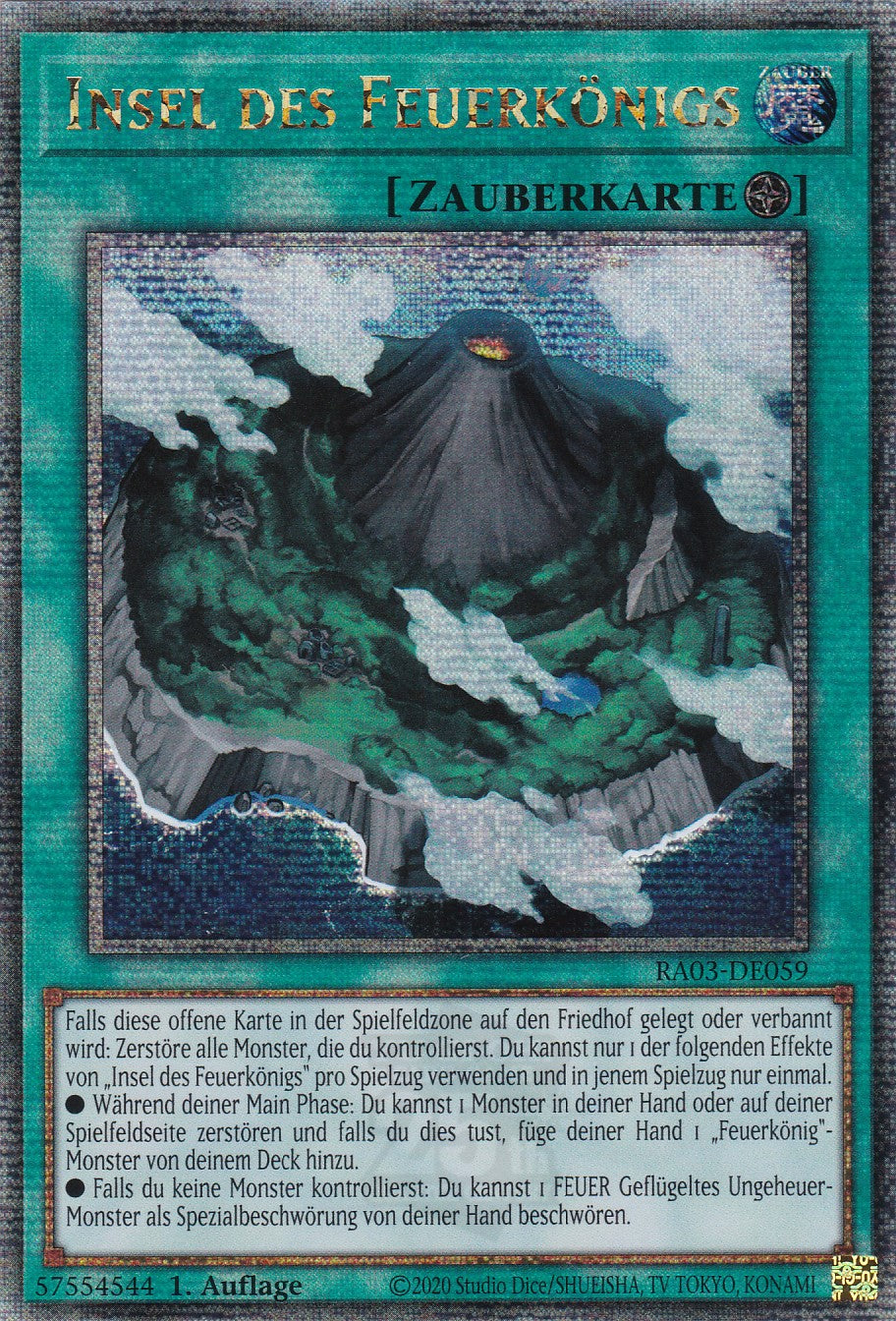 Insel des Feuerkönigs - RA03-DE059 - Quarter Century Secret Rare - Deutsch - 1. Auflage - Quarter Century Bonanza