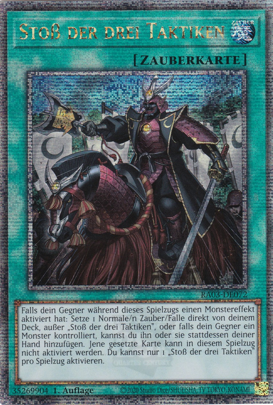 Stoß der drei Taktiken - RA03-DE073 - Quarter Century Secret Rare - Deutsch - 1. Auflage - Quarter Century Bonanza