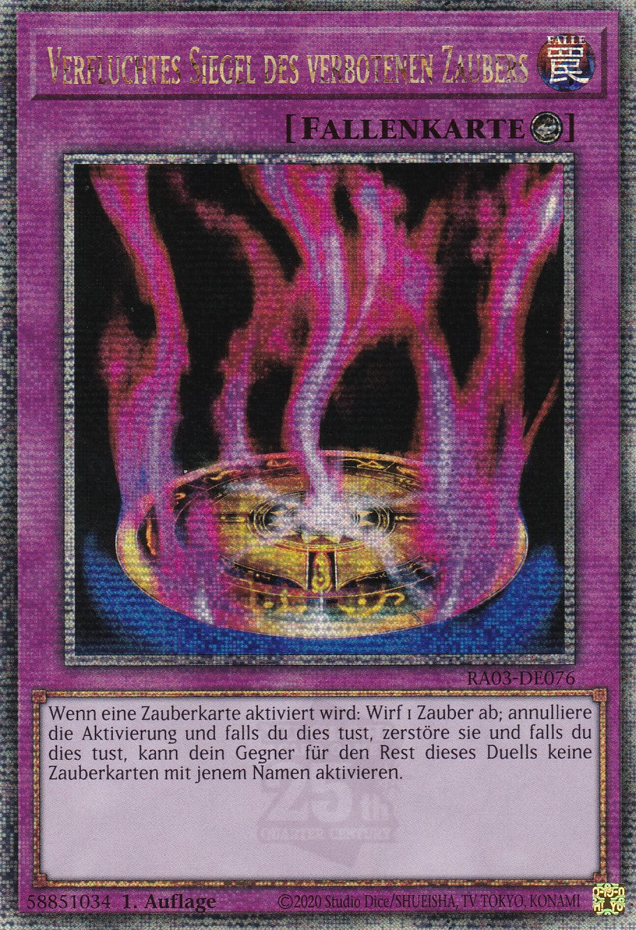 Verfluchtes Siegel des verbotenen Zaubers - RA03-DE076 - Quarter Century Secret Rare - Deutsch - 1. Auflage - Quarter Century Bonanza