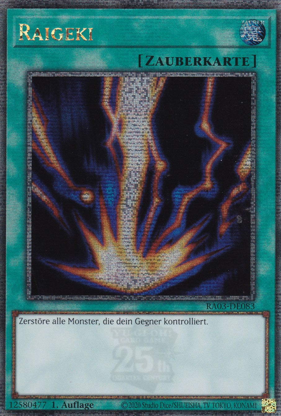 Raigeki - RA03-DE083 - Quarter Century Secret Rare - Deutsch - 1. Auflage - Quarter Century Bonanza