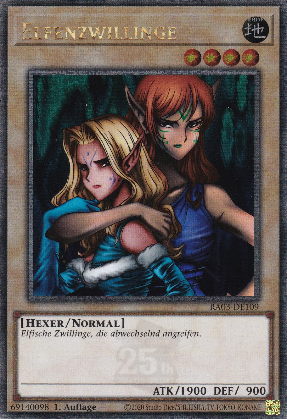 Elfenzwillinge - RA03-DE109 - Quarter Century Secret Rare - Deutsch - 1. Auflage - Quarter Century Bonanza