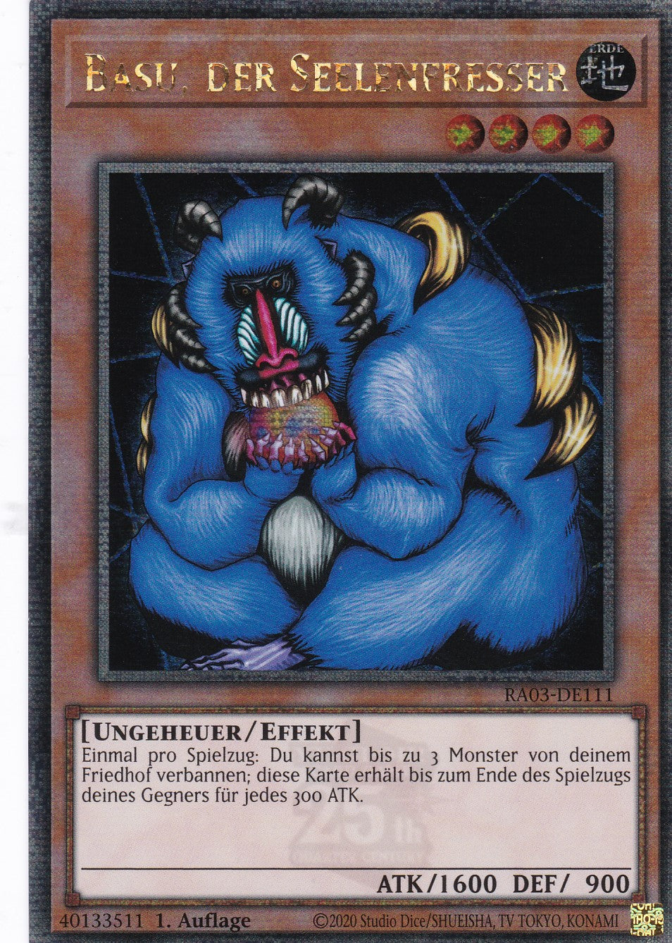 Basu, der Seelenfresser - RA03-DE111 - Quarter Century Secret Rare - Deutsch - 1. Auflage - Quarter Century Bonanza