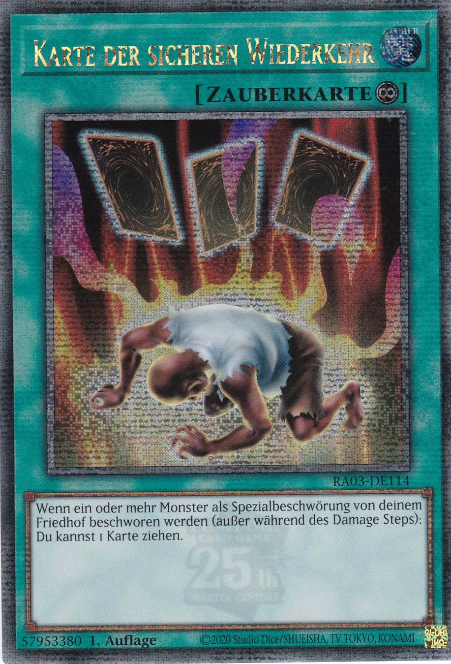 Karte der sicheren Wiederkehr - RA03-DE114 - Quarter Century Secret Rare - Deutsch - 1. Auflage - Quarter Century Bonanza