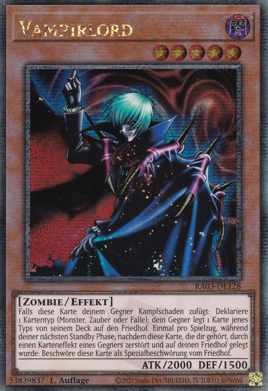 Vampirlord - RA03-DE128 - Quarter Century Secret Rare - Deutsch - 1. Auflage - Quarter Century Bonanza