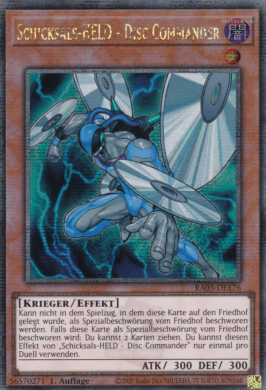 Schicksals-HELD - Disc Commander - RA03-DE176 - Quarter Century Secret Rare - Deutsch - 1. Auflage - Quarter Century Bonanza