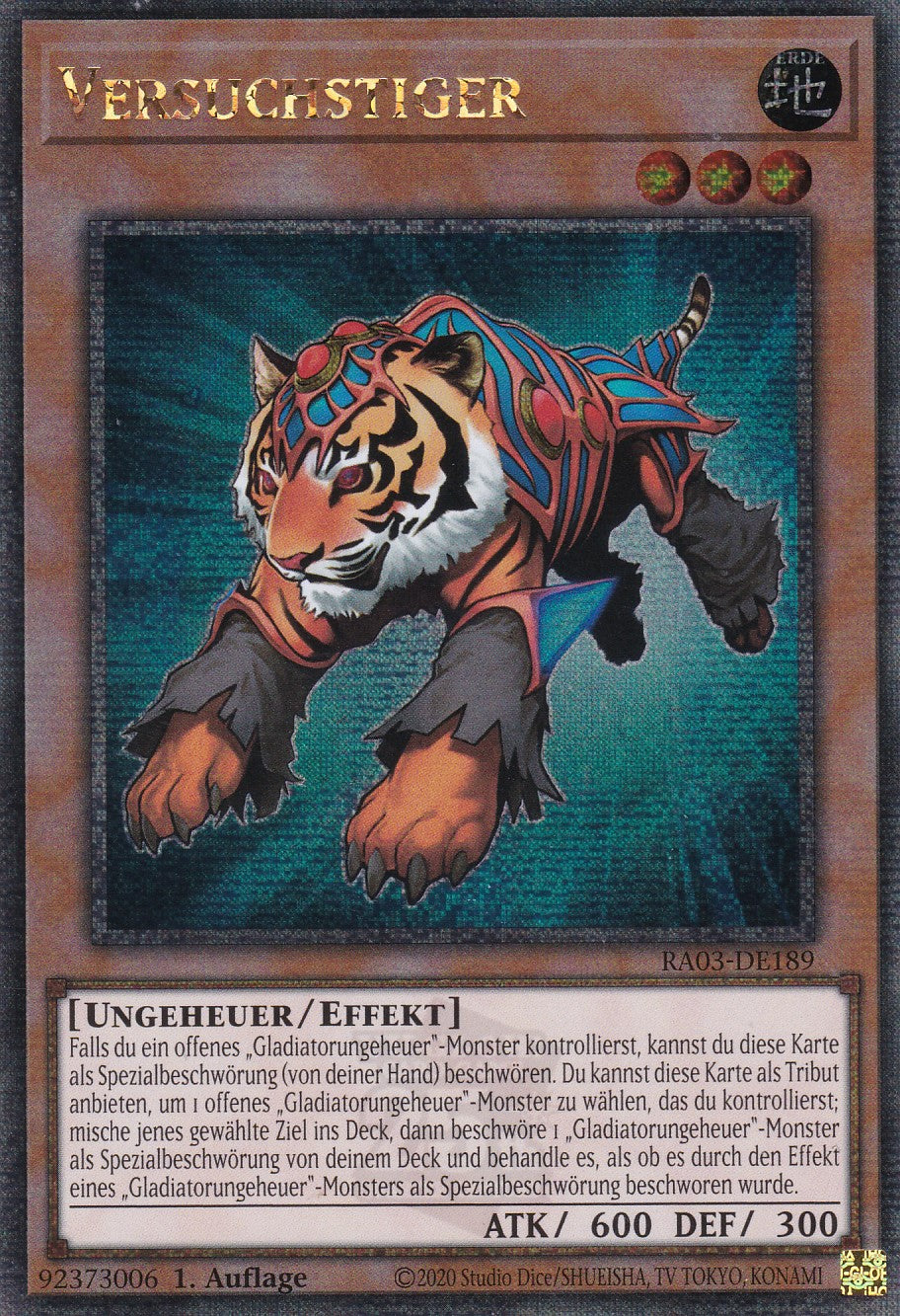 Versuchstiger - RA03-DE189 - Quarter Century Secret Rare - Deutsch - 1. Auflage - Quarter Century Bonanza