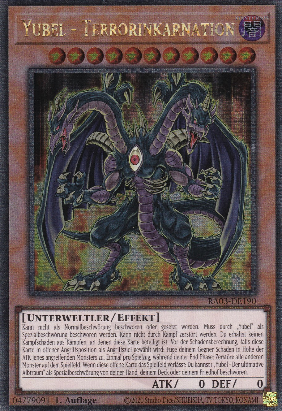 Yubel - Terrorinkarnation - RA03-DE190 - Quarter Century Secret Rare - Deutsch - 1. Auflage - Quarter Century Bonanza