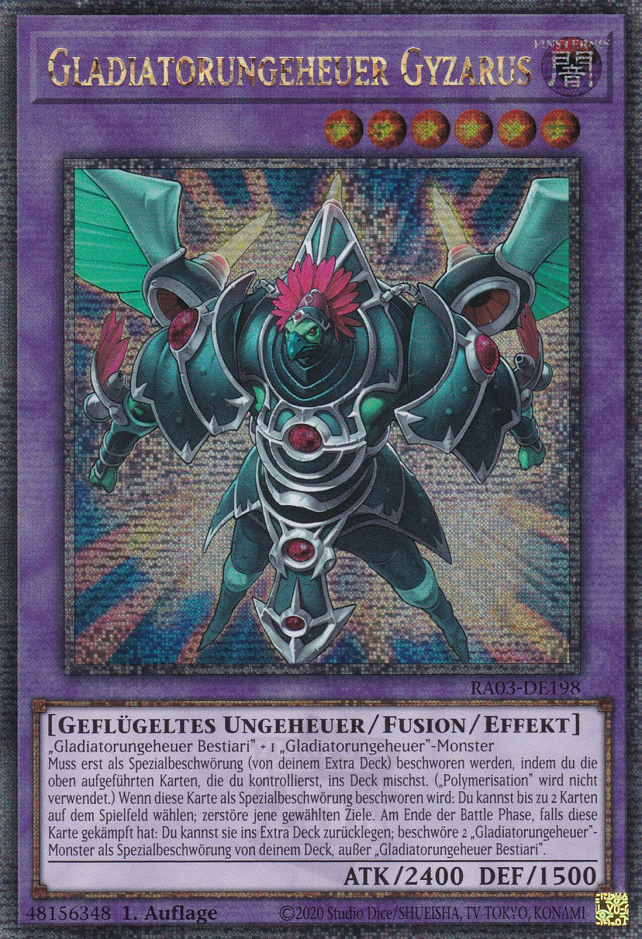 Gladiatorungeheuer Gyzarus - RA03-DE198 - Quarter Century Secret Rare - Deutsch - 1. Auflage - Quarter Century Bonanza