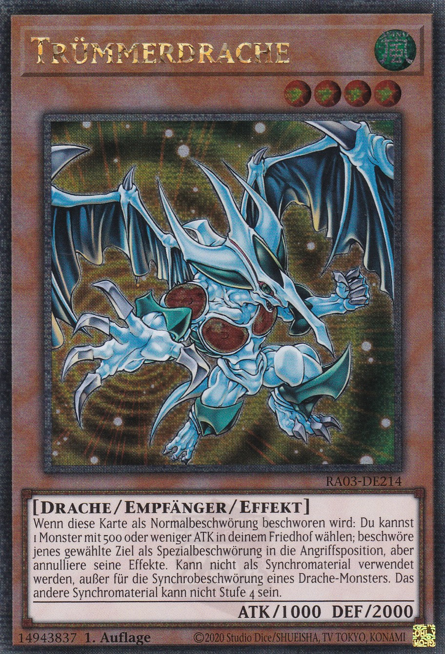 Trümmerdrache - RA03-DE214 - Quarter Century Secret Rare - Deutsch - 1. Auflage - Quarter Century Bonanza