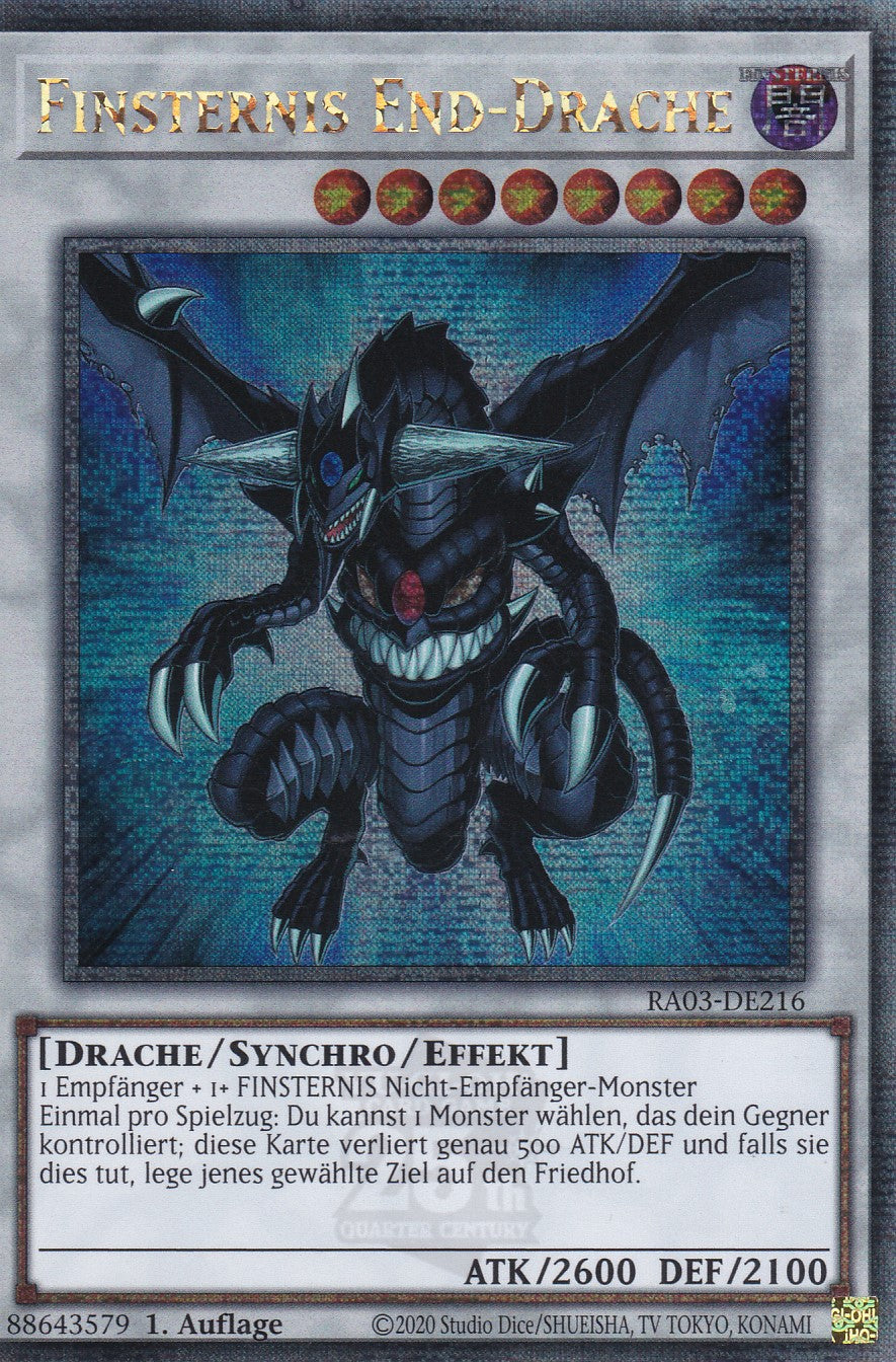 Finsternis End Drache - RA03-DE216 - Quarter Century Secret Rare - Deutsch - 1. Auflage - Quarter Century Bonanza