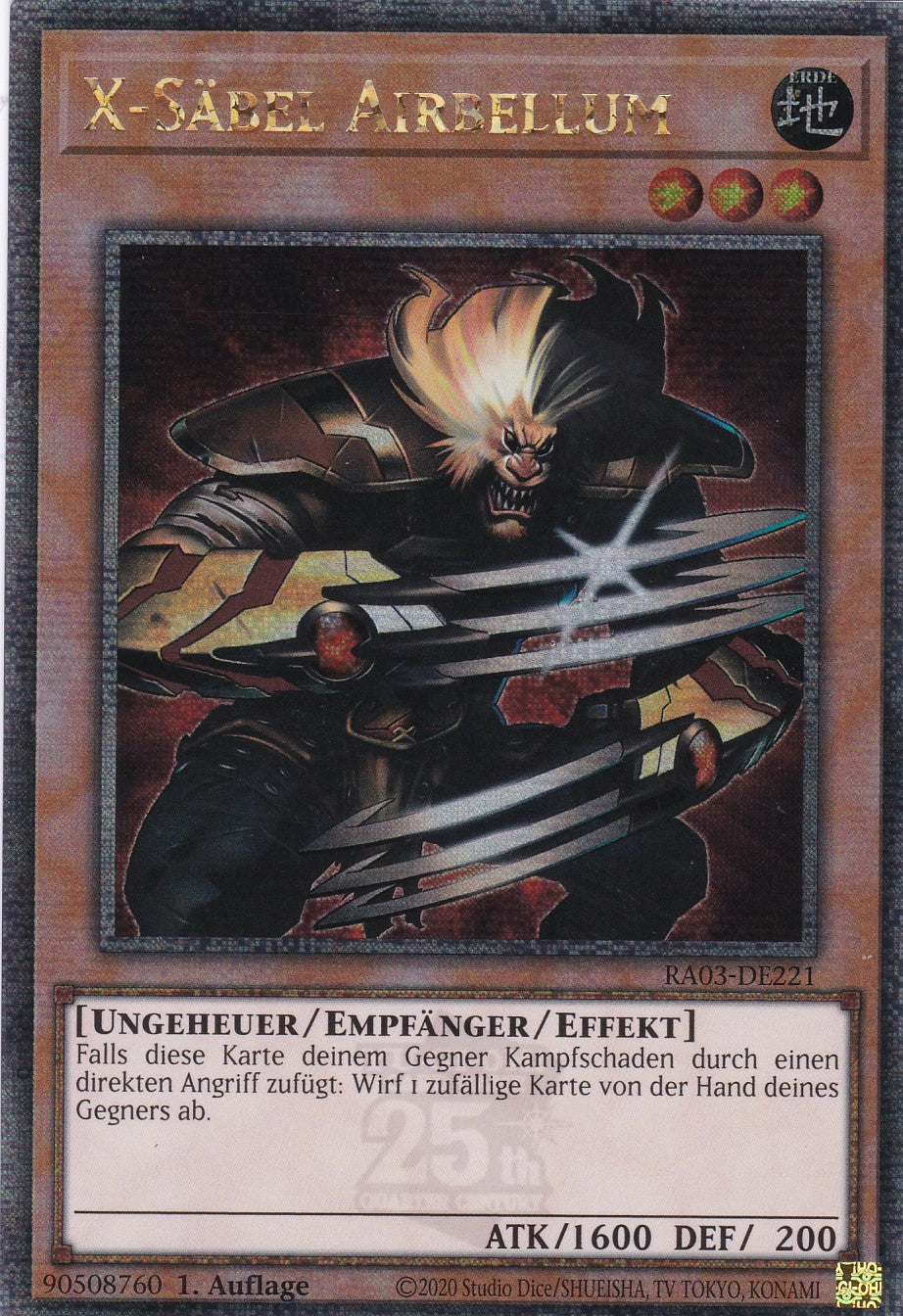 X-Säbel Airbellum - RA03-DE221 - Quarter Century Secret Rare - Deutsch - 1. Auflage - Quarter Century Bonanza