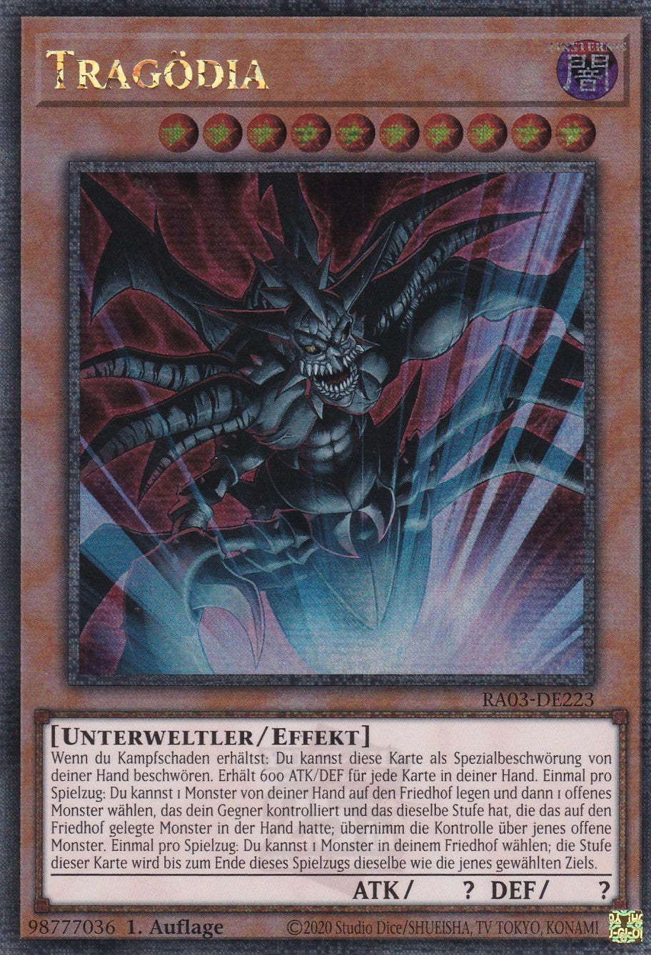 Tragödia - RA03-DE223 - Quarter Century Secret Rare - Deutsch - 1. Auflage - Quarter Century Bonanza