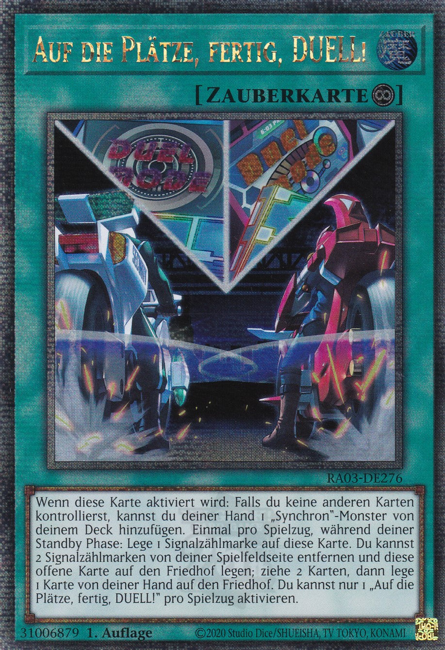 Auf die Plätze, fertig, DUELL! - RA03-DE276 - Quarter Century Secret Rare - Deutsch - 1. Auflage - Quarter Century Bonanza