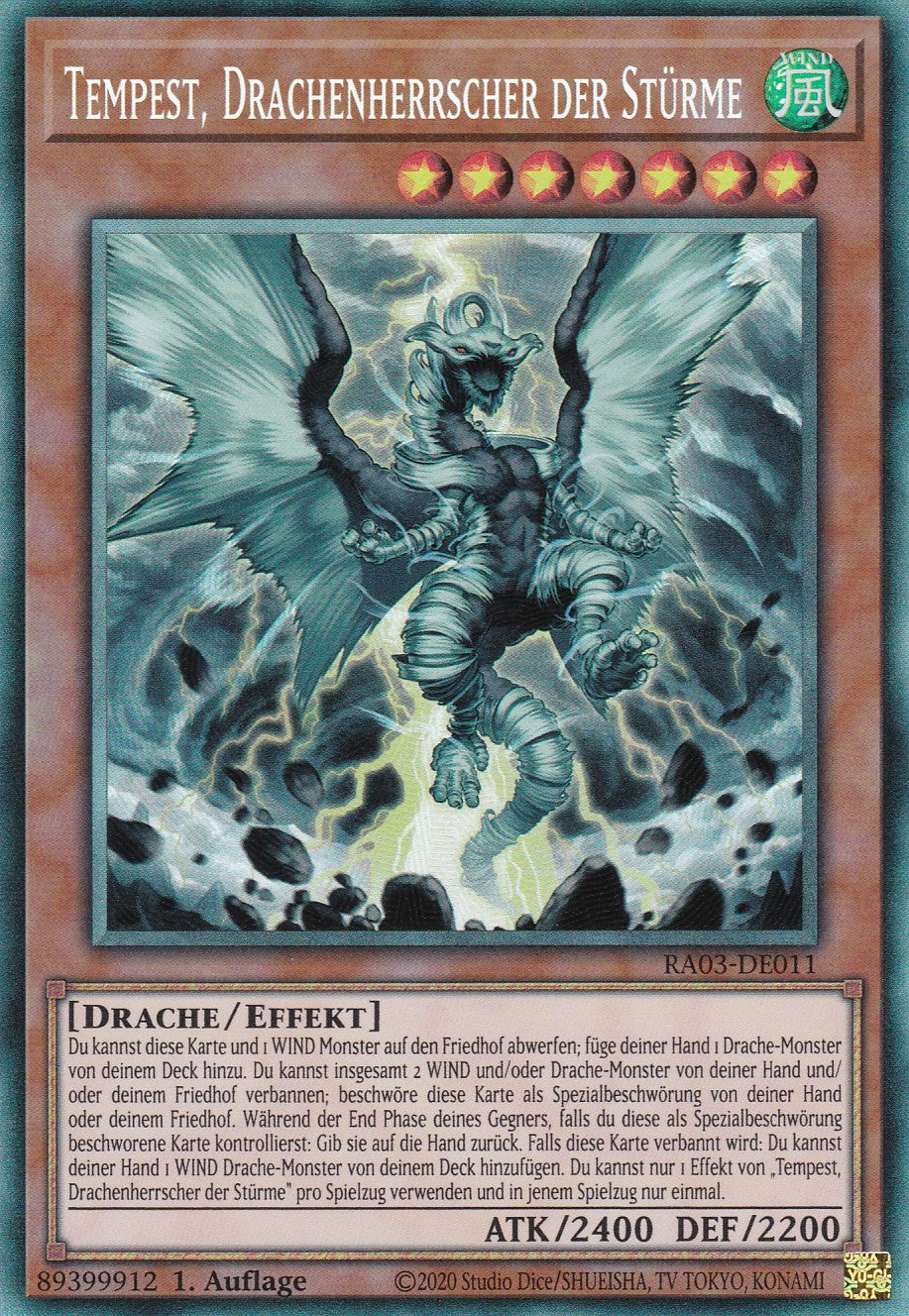 Tempest, Drachenherrscher der Stürme - RA03-DE011 - Collector Rare - Deutsch - 1. Auflage - Quarter Century Bonanza
