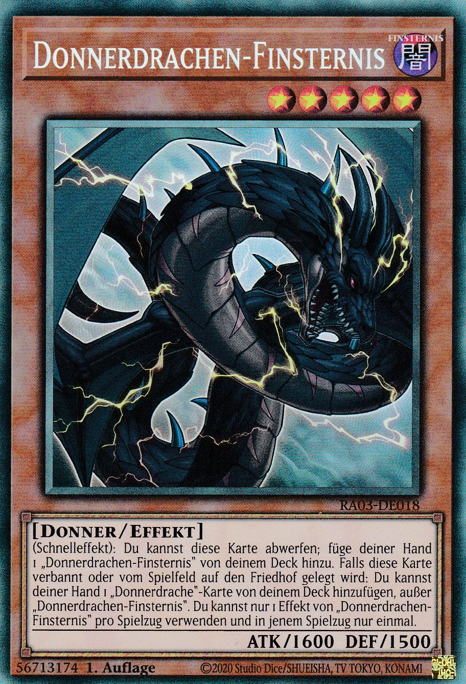 Donnerdrachen-Finsternis - RA03-DE018 - Collector Rare - Deutsch - 1. Auflage - Quarter Century Bonanza