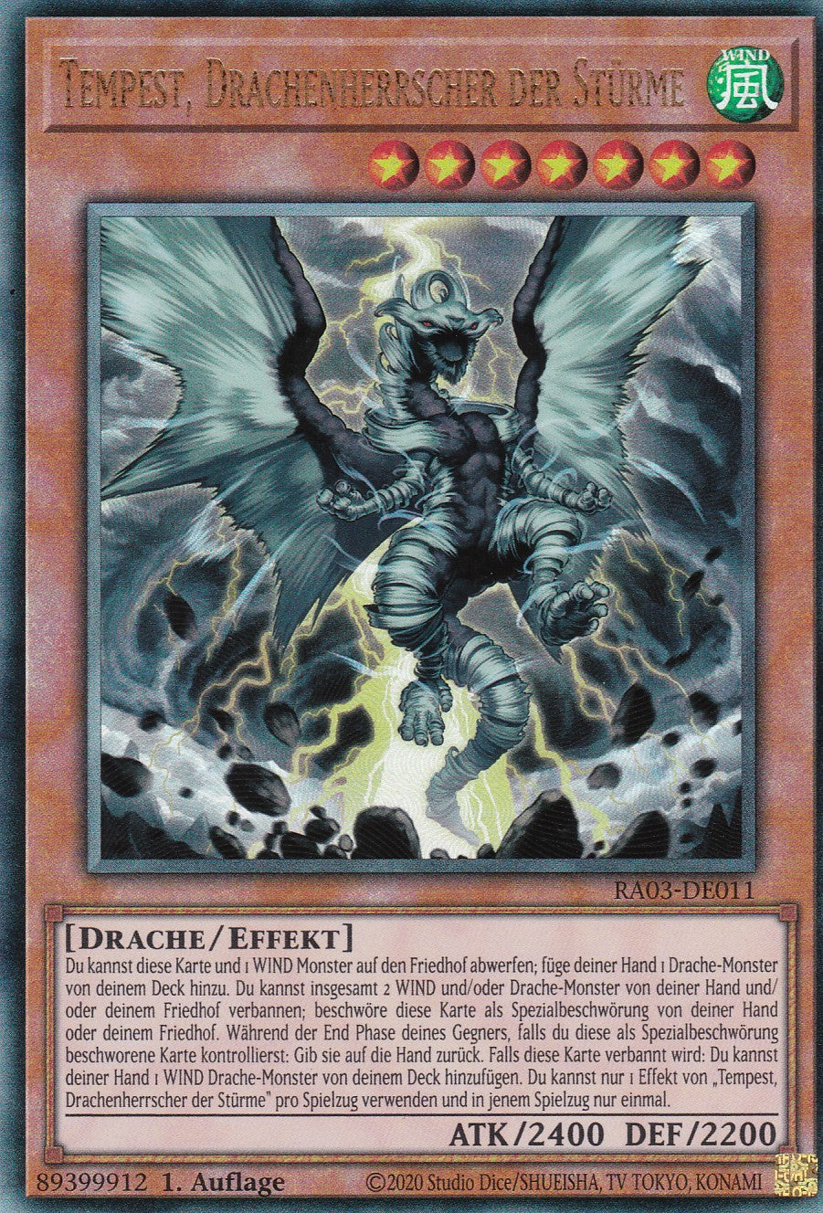 Tempest, Drachenherrscher der Stürme - RA03-DE011 - Ultimate Rare - Deutsch - 1. Auflage - Quarter Century Bonanza