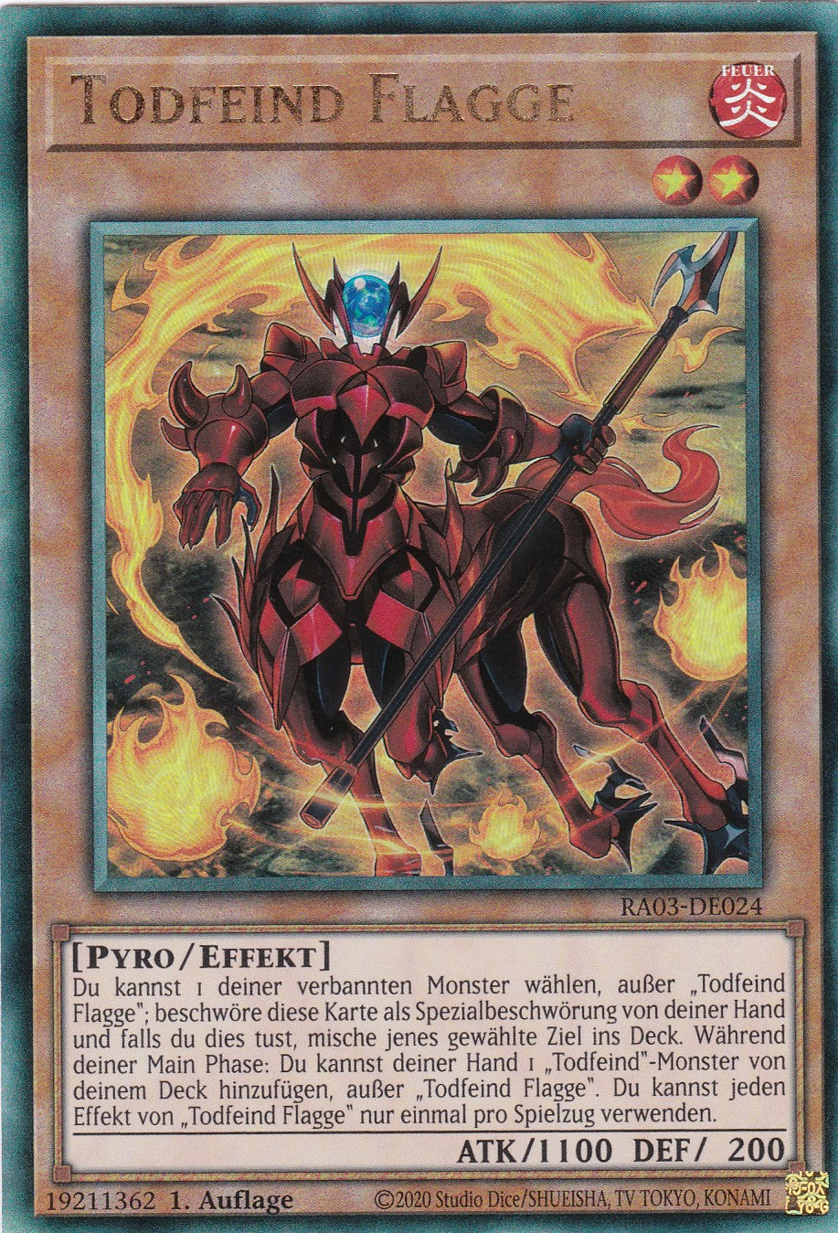 Todfeind Flagge - RA03-DE024 - Ultimate Rare - Deutsch - 1. Auflage - Quarter Century Bonanza