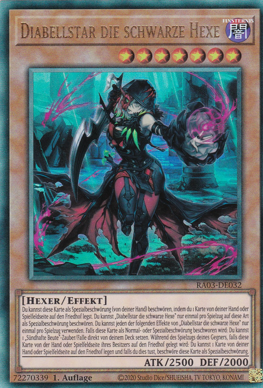 Diabellstar die schwarze Hexe - RA03-DE032 - Ultimate Rare - Deutsch - 1. Auflage - Quarter Century Bonanza