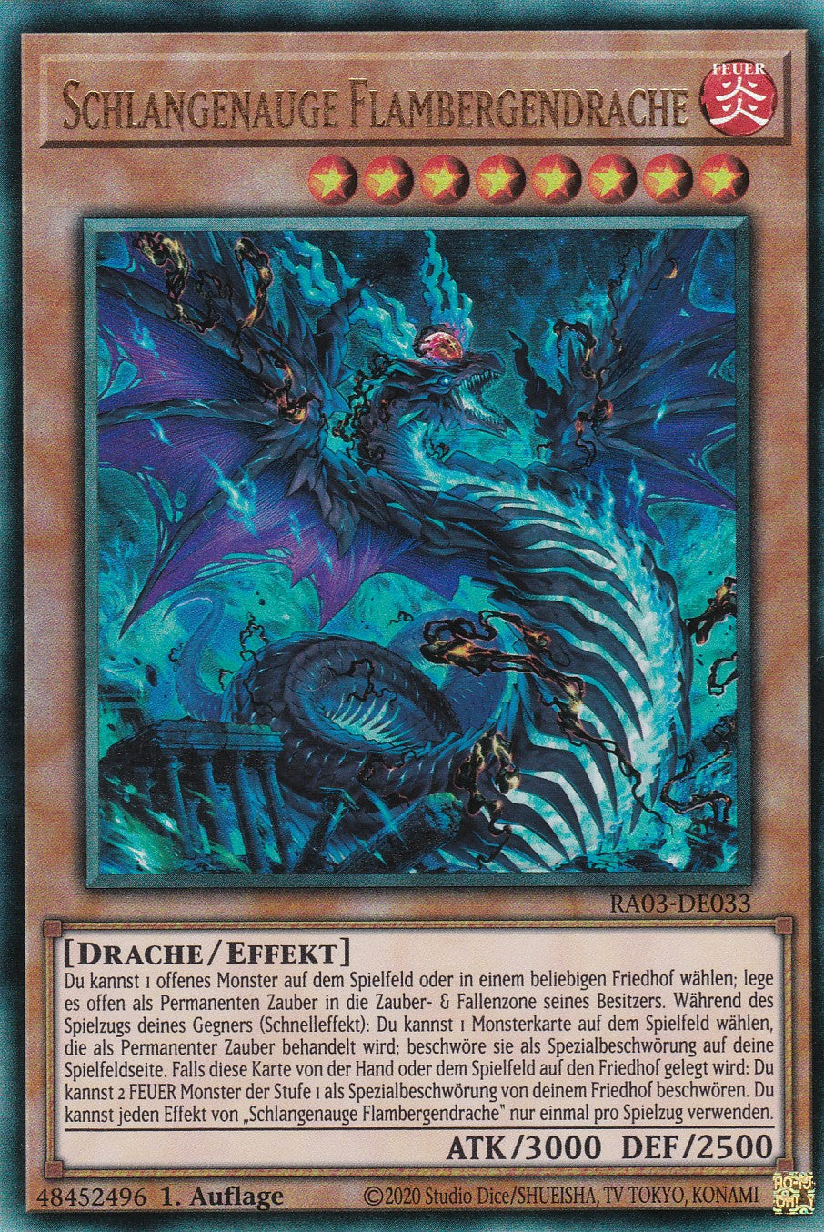 Schlangenauge Flambergendrache - RA03-DE033 - Ultimate Rare - Deutsch - 1. Auflage - Quarter Century Bonanza