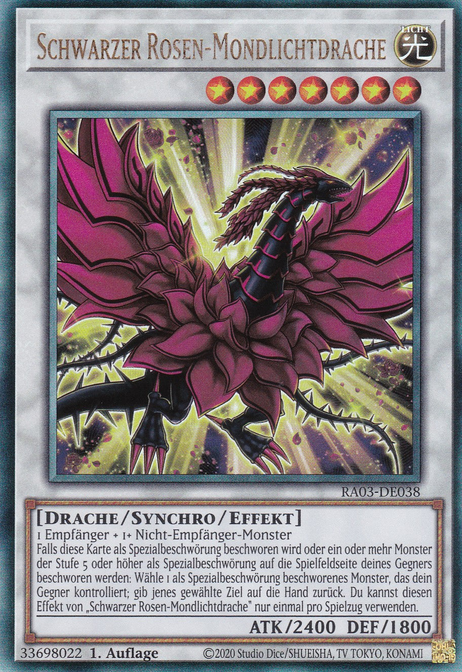 Schwarzer Rosen-Mondlichtdrache - RA03-DE038 - Ultimate Rare - Deutsch - 1. Auflage - Quarter Century Bonanza