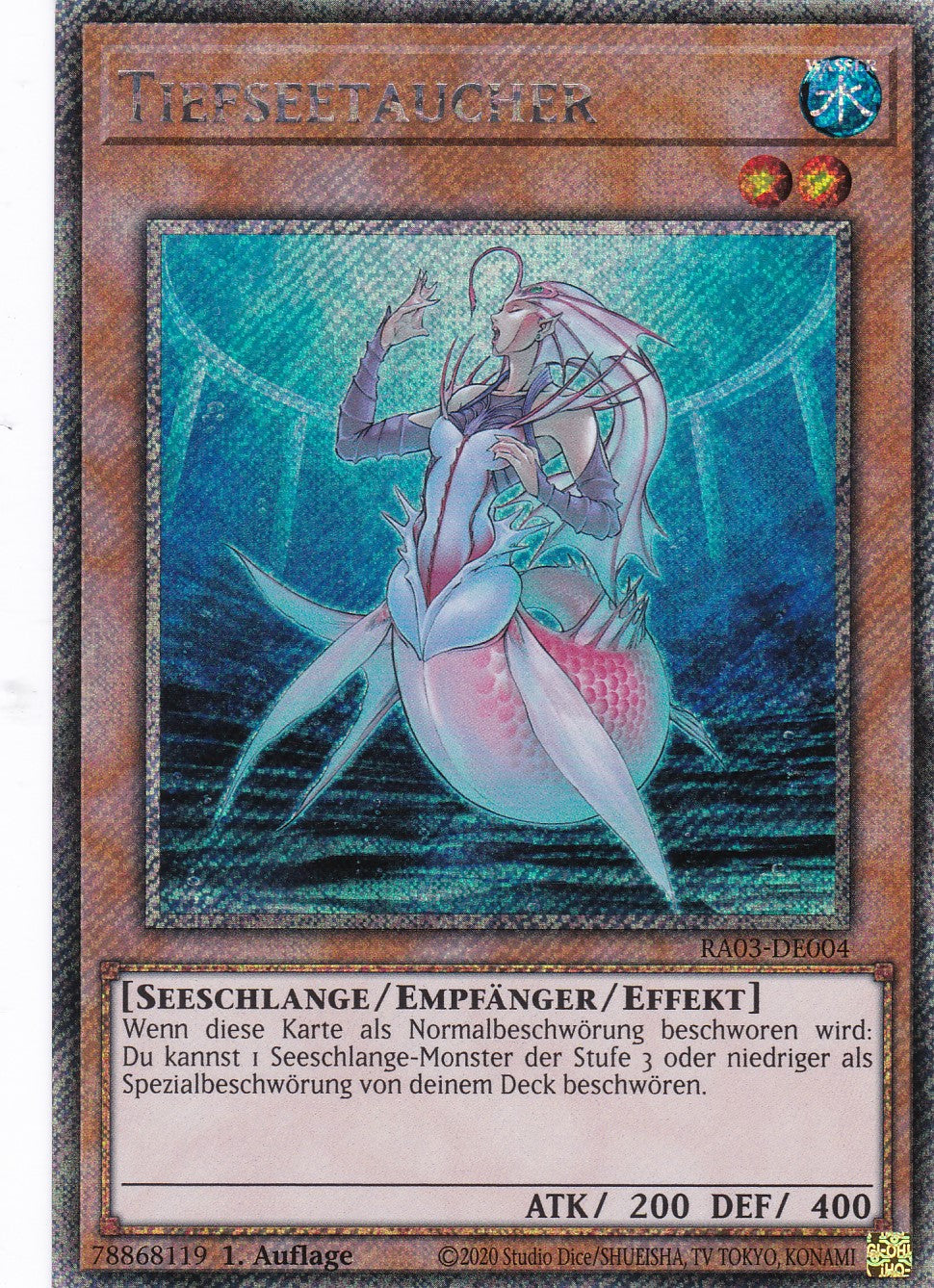Tiefseetaucher - RA03-DE004 - Platinum Secret Rare - Deutsch - 1. Auflage - Quarter Century Bonanza