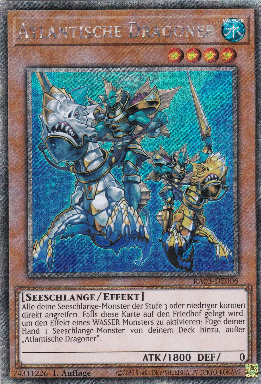 Atlantische Dragoner - RA03-DE006 - Platinum Secret Rare - Deutsch - 1. Auflage - Quarter Century Bonanza