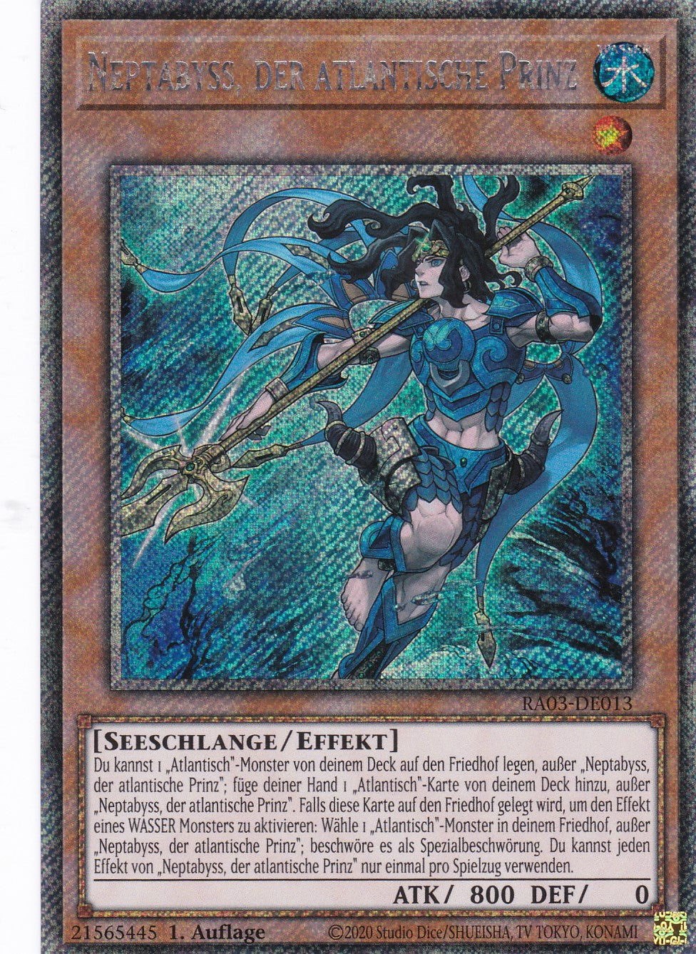 Neptabyss, der atlantische Prinz - RA03-DE013 - Platinum Secret Rare - Deutsch - 1. Auflage - Quarter Century Bonanza