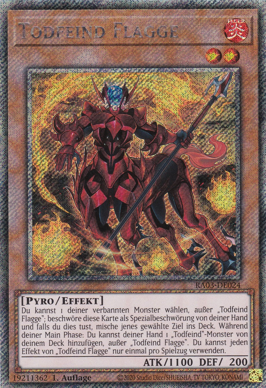 Todfeind Flagge - RA03-DE024 - Platinum Secret Rare - Deutsch - 1. Auflage - Quarter Century Bonanza