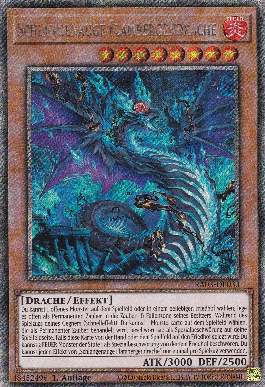Schlangenauge Flambergendrache - RA03-DE033 - Platinum Secret Rare - Deutsch - 1. Auflage - Quarter Century Bonanza