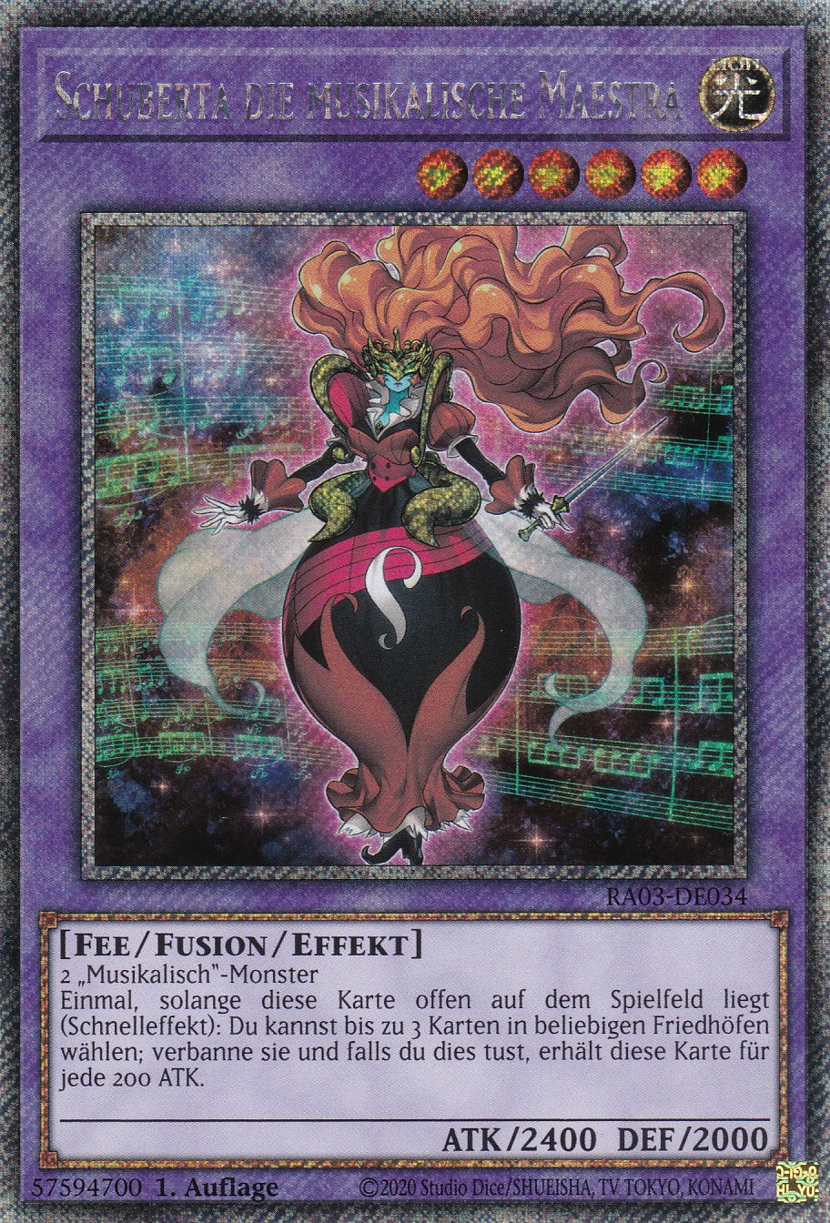 Schuberta die musikalische Maestra - RA03-DE034 - Platinum Secret Rare - Deutsch - 1. Auflage - Quarter Century Bonanza