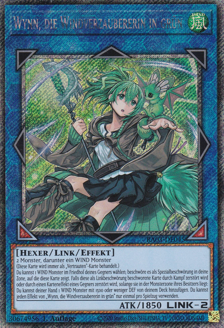 Wynn, die Windverzaubererin in grün - RA03-DE045 - Platinum Secret Rare - Deutsch - 1. Auflage - Quarter Century Bonanza