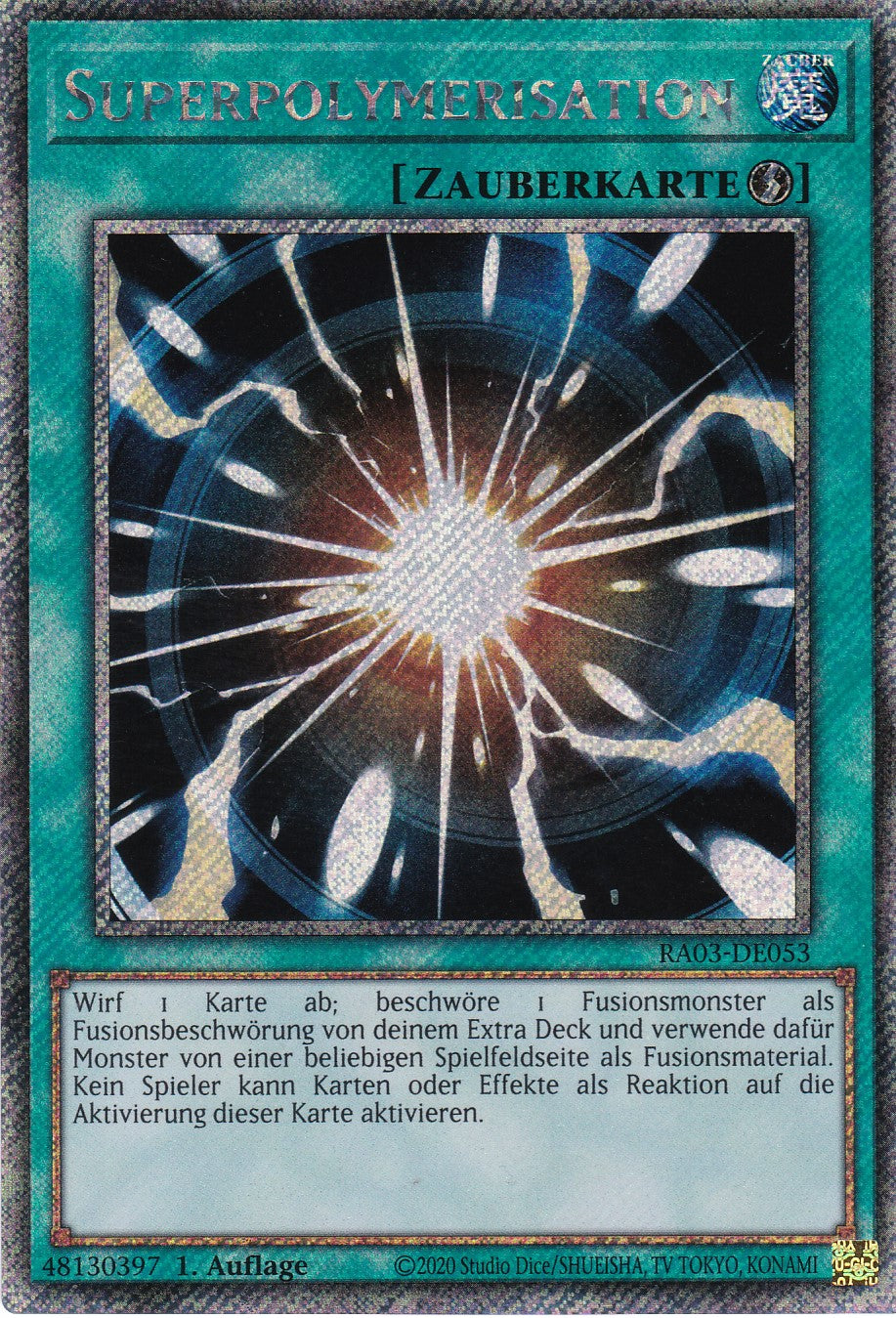 Superpolymerisation - RA03-DE053 - Platinum Secret Rare - Deutsch - 1. Auflage - Quarter Century Bonanza