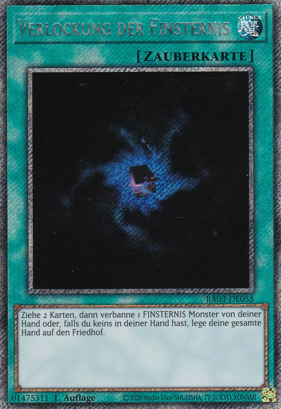 Verlockung der Finsternis - RA03-DE055 - Platinum Secret Rare - Deutsch - 1. Auflage - Quarter Century Bonanza