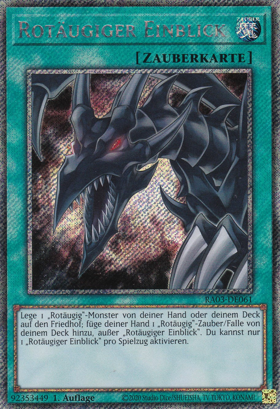 Rotäugiger Einblick - RA03-DE061 - Platinum Secret Rare - Deutsch - 1. Auflage - Quarter Century Bonanza