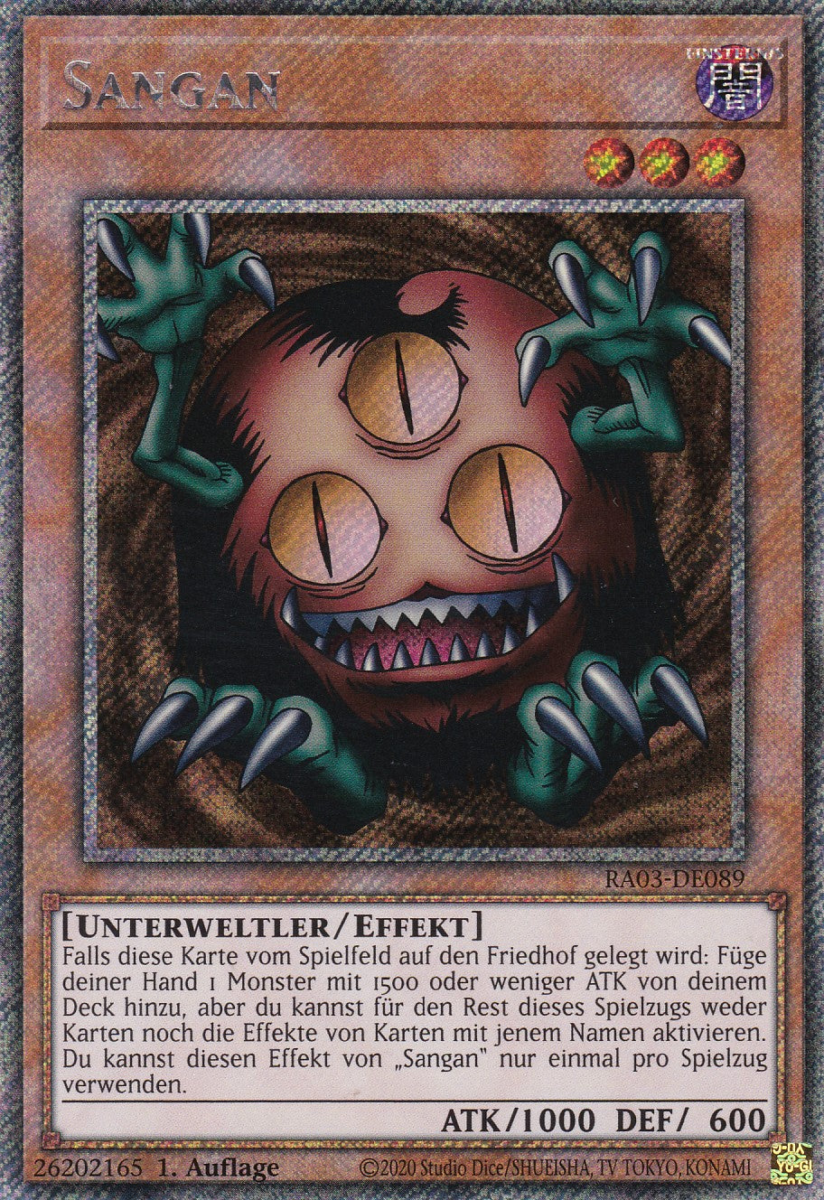 Sangan - RA03-DE089 - Platinum Secret Rare - Deutsch - 1. Auflage - Quarter Century Bonanza