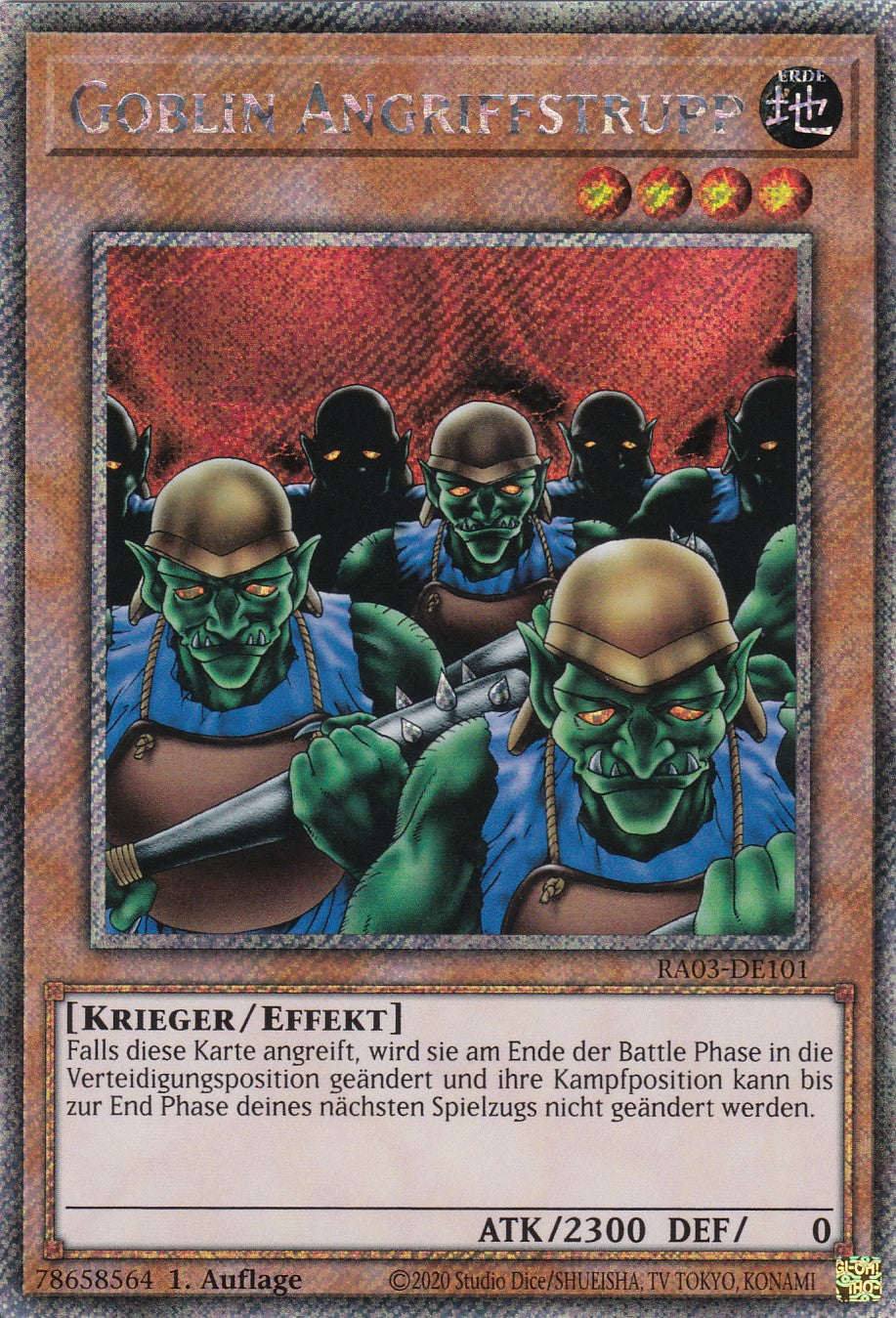 Goblin Angriffstrupp - RA03-DE101 - Platinum Secret Rare - Deutsch - 1. Auflage - Quarter Century Bonanza