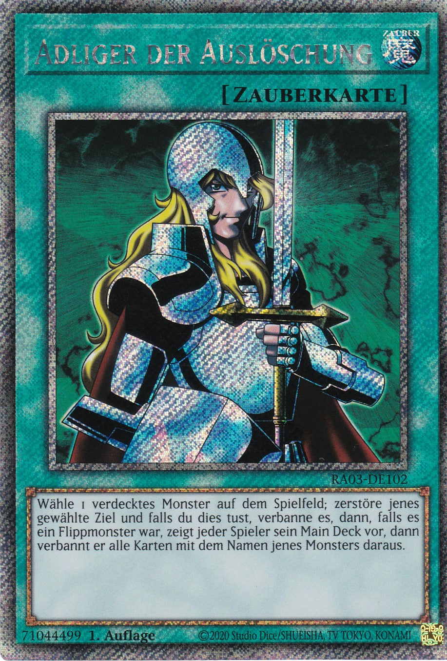 Adliger der Auslöschung - RA03-DE102 - Platinum Secret Rare - Deutsch - 1. Auflage - Quarter Century Bonanza
