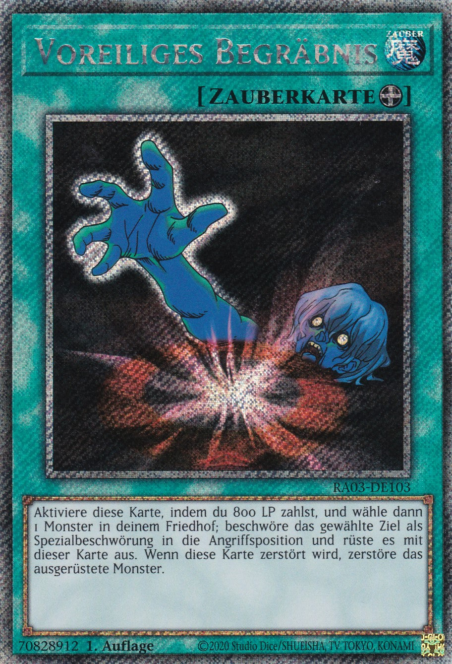 Voreiliges Begräbnis - RA03-DE103 - Platinum Secret Rare - Deutsch - 1. Auflage - Quarter Century Bonanza