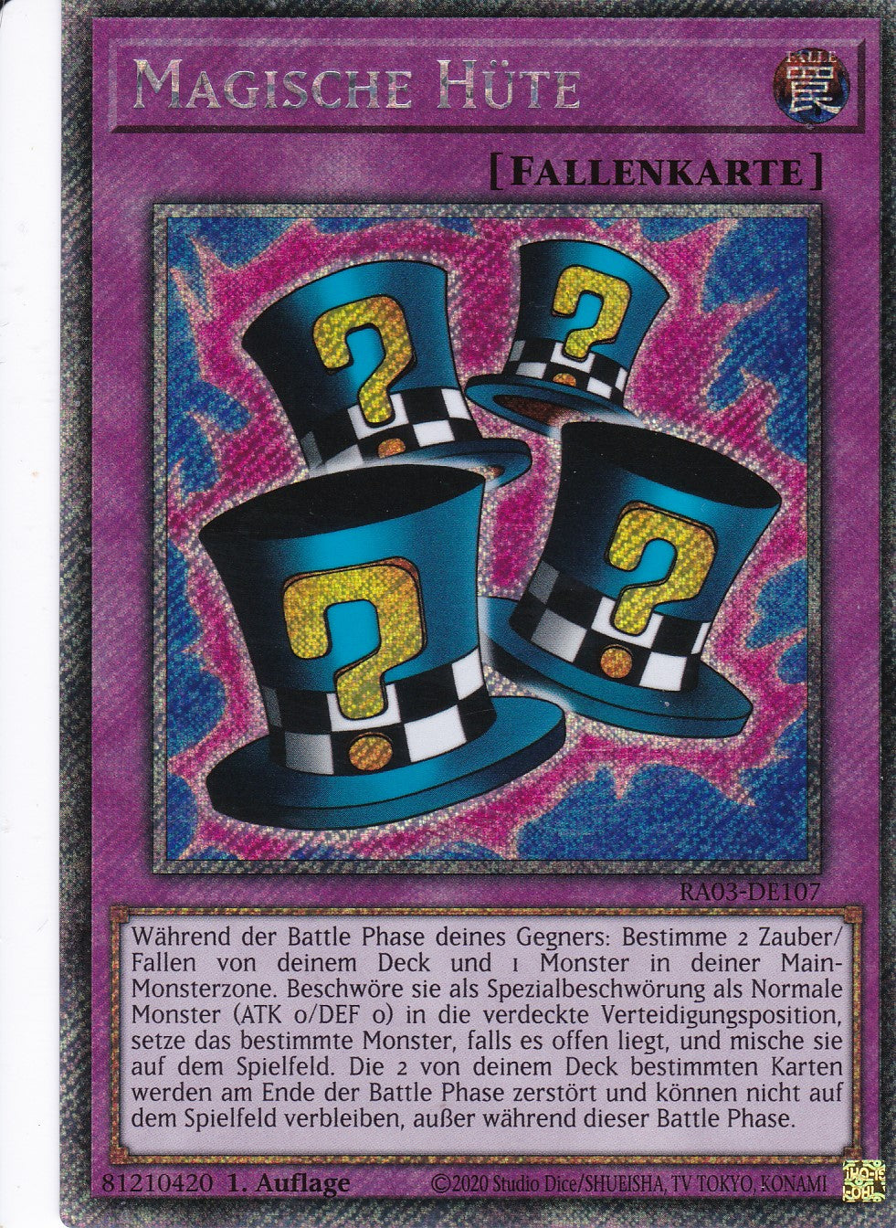 Magische Hüte - RA03-DE107 - Platinum Secret Rare - Deutsch - 1. Auflage - Quarter Century Bonanza