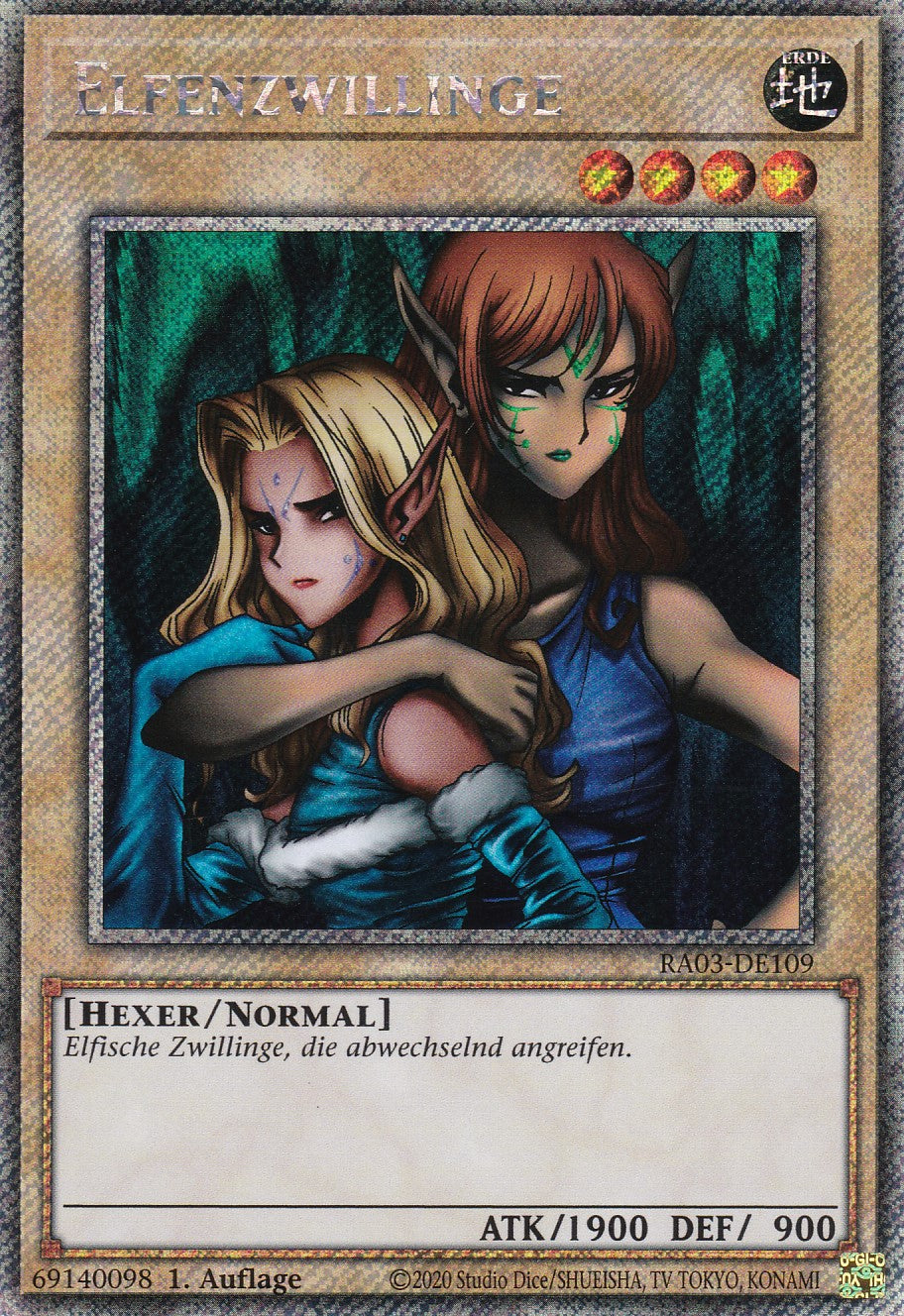 Elfenzwillinge - RA03-DE109 - Platinum Secret Rare - Deutsch - 1. Auflage - Quarter Century Bonanza