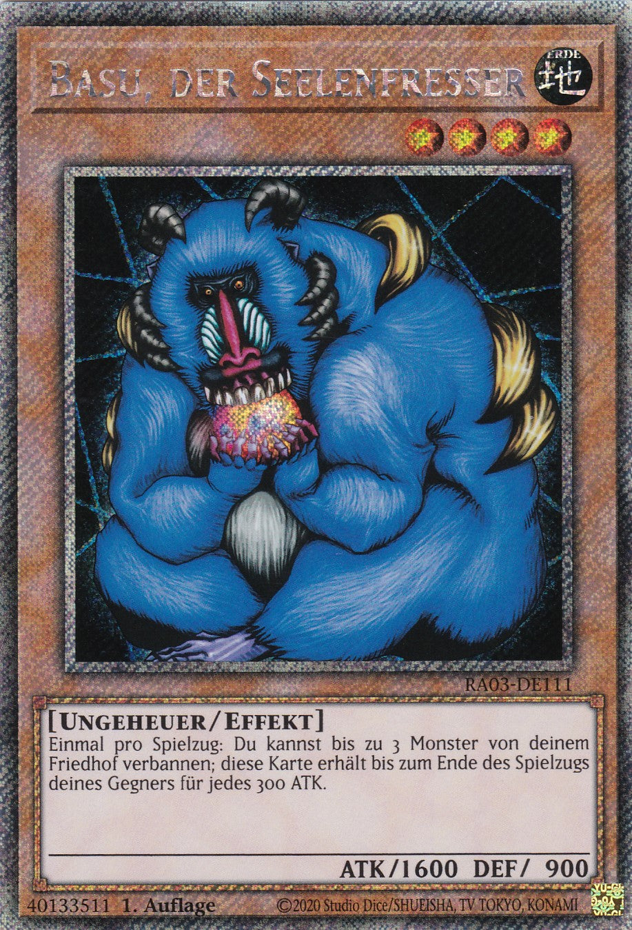 Basu, der Seelenfresser - RA03-DE111 - Platinum Secret Rare - Deutsch - 1. Auflage - Quarter Century Bonanza