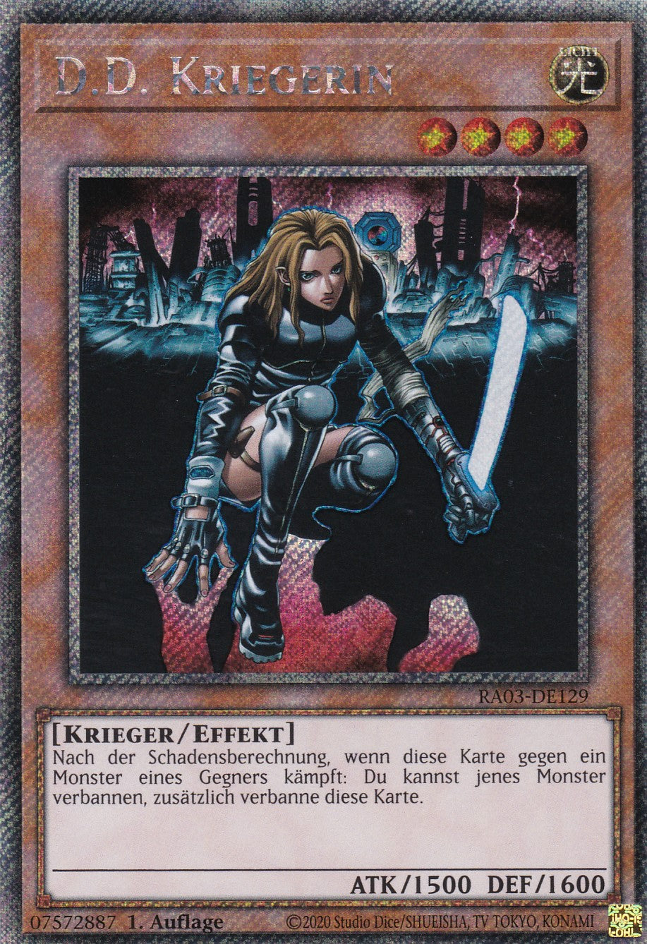 D.D. Kriegerin - RA03-DE129 - Platinum Secret Rare - Deutsch - 1. Auflage - Quarter Century Bonanza