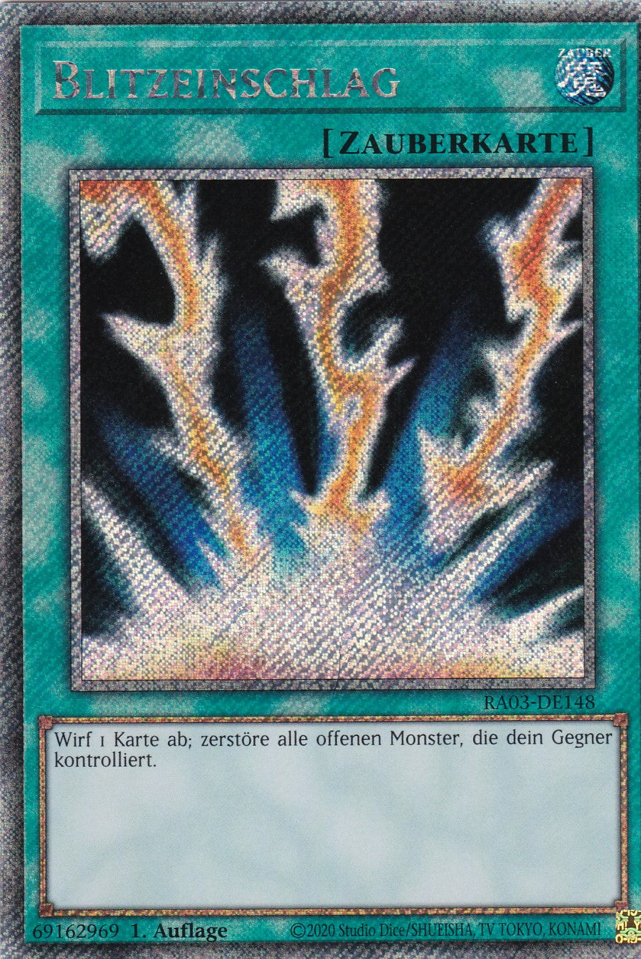Blitzeinschlag - RA03-DE148 - Platinum Secret Rare - Deutsch - 1. Auflage - Quarter Century Bonanza