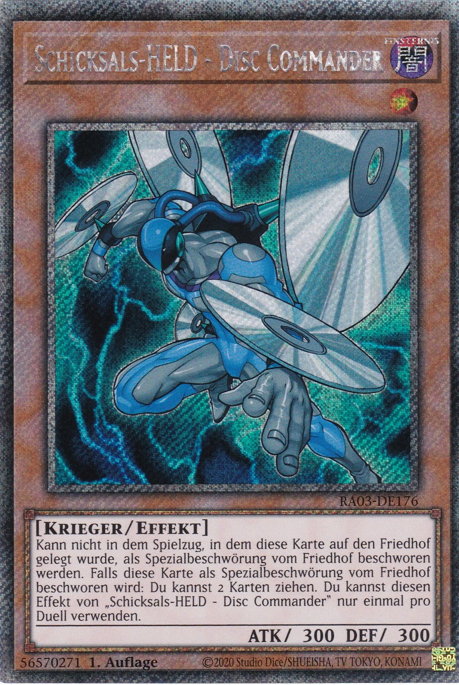 Schicksals-HELD - Disc Commander - RA03-DE176 - Platinum Secret Rare - Deutsch - 1. Auflage - Quarter Century Bonanza