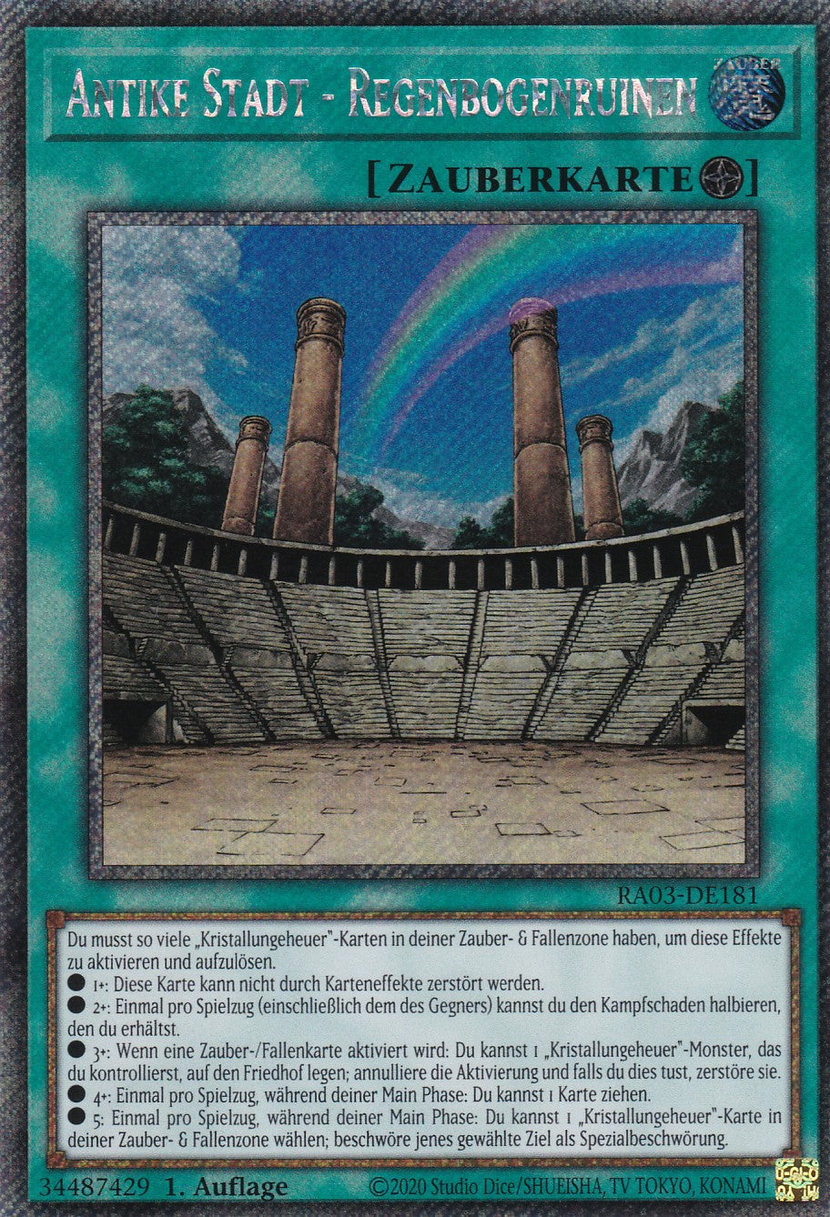 Antike Stadt - Regenbogenruinen - RA03-DE181 - Platinum Secret Rare - Deutsch - 1. Auflage - Quarter Century Bonanza