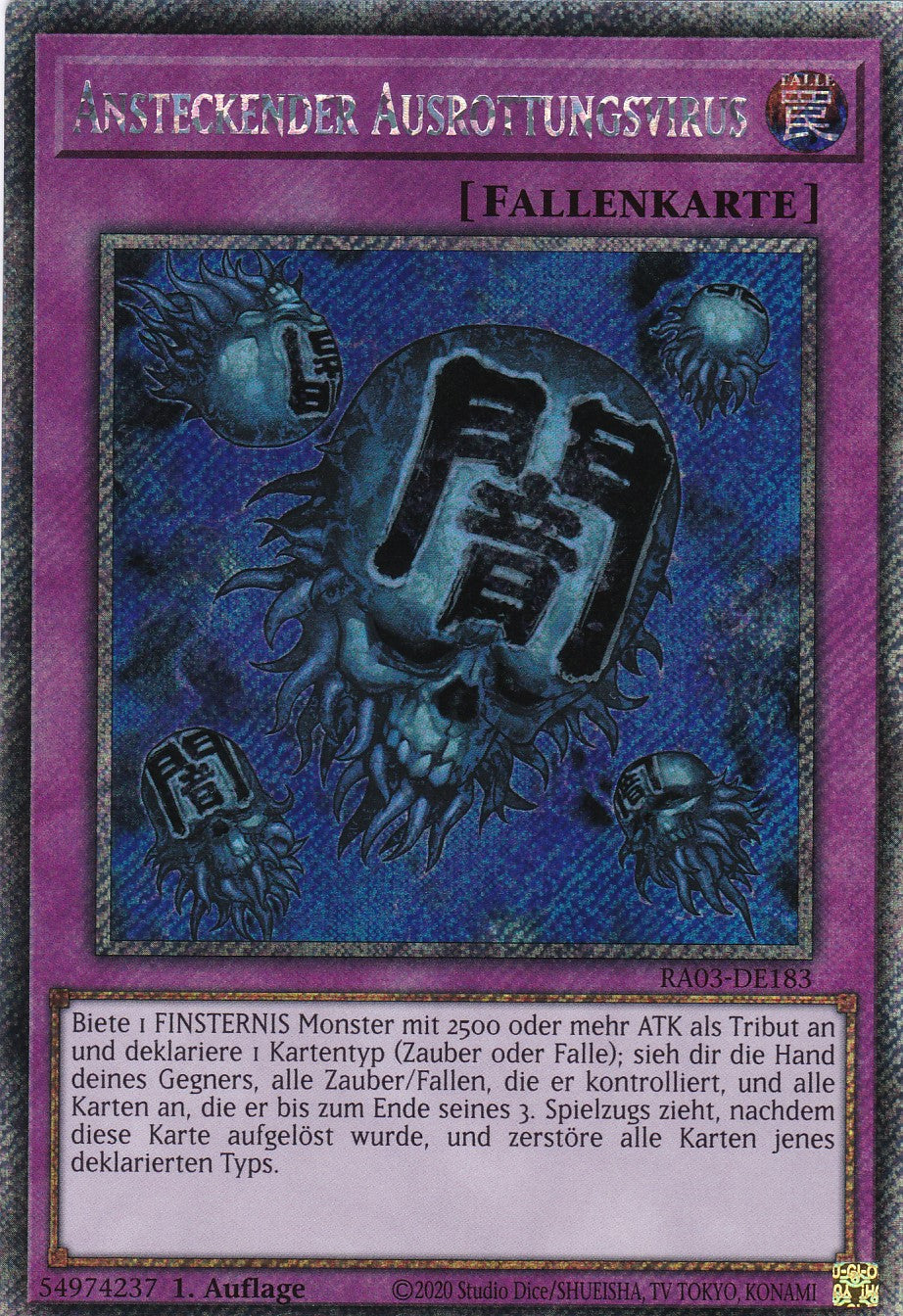 Ansteckender Ausrottungsvirus - RA03-DE183 - Platinum Secret Rare - Deutsch - 1. Auflage - Quarter Century Bonanza
