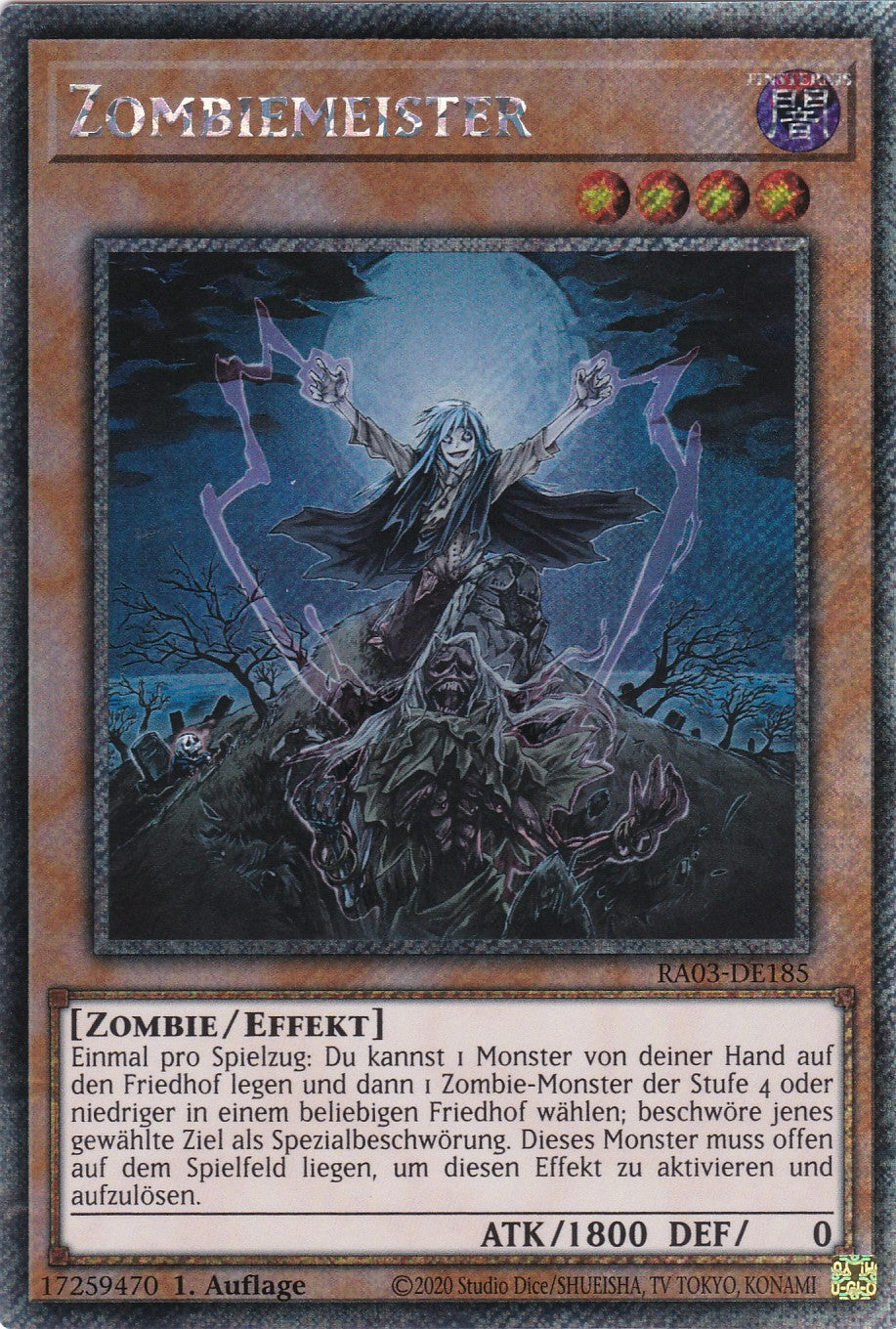 Zombiemeister - RA03-DE185 - Platinum Secret Rare - Deutsch - 1. Auflage - Quarter Century Bonanza