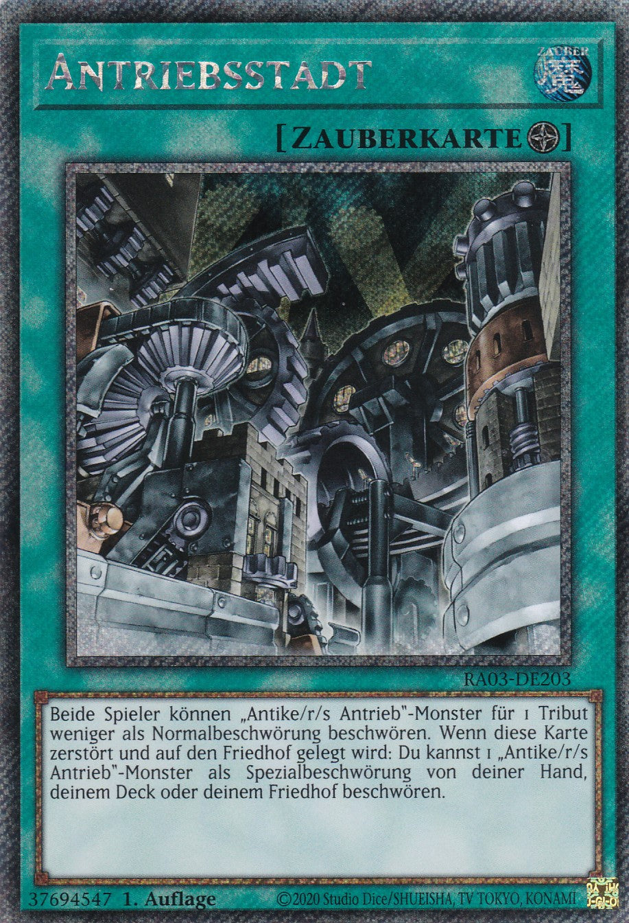 Antriebsstadt - RA03-DE203 - Platinum Secret Rare - Deutsch - 1. Auflage - Quarter Century Bonanza