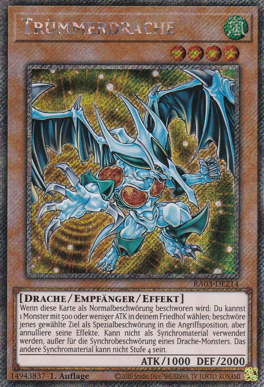 Trümmerdrache - RA03-DE214 - Platinum Secret Rare - Deutsch - 1. Auflage - Quarter Century Bonanza